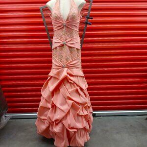 Unique gown with side lace-ups